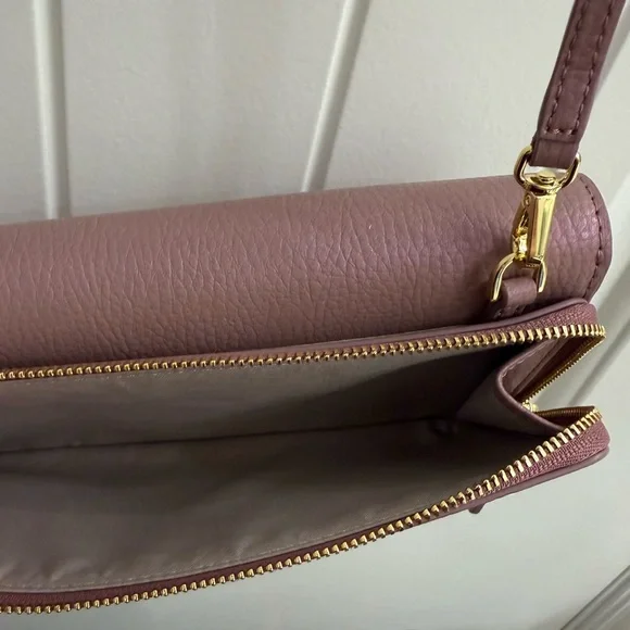 New with Box/Bag TUMI Pearl Pink Leather Crossbody Wallet - Picture 7 of 10